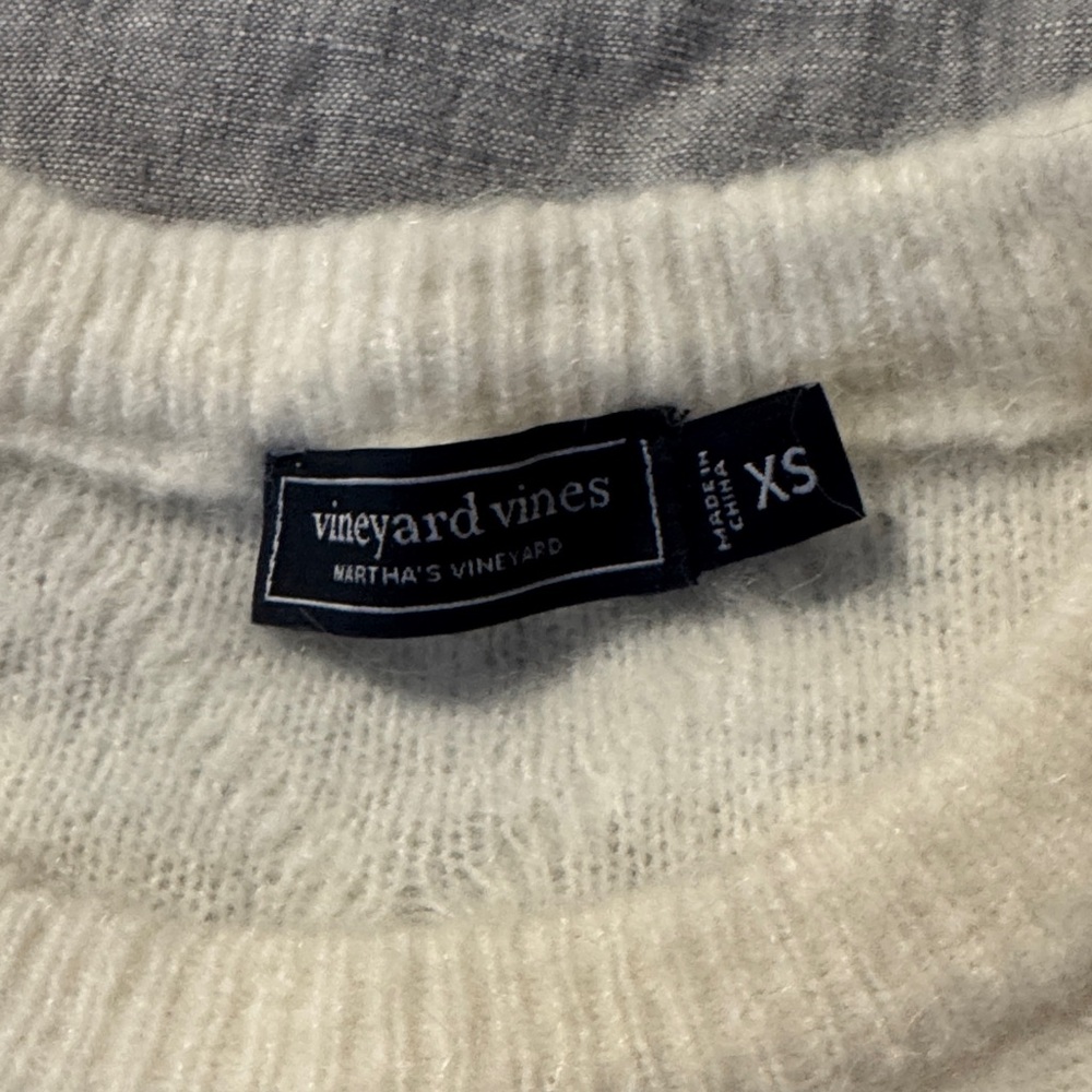 Vineyard Vines White Pom-Pom Crew Neck Sweater - Picture 3 of 4
